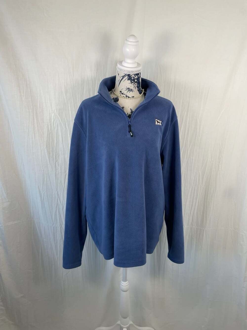 The Black Dog Martha's Vineyard 1/4 Zip Fleece Pullover Blue Medium
